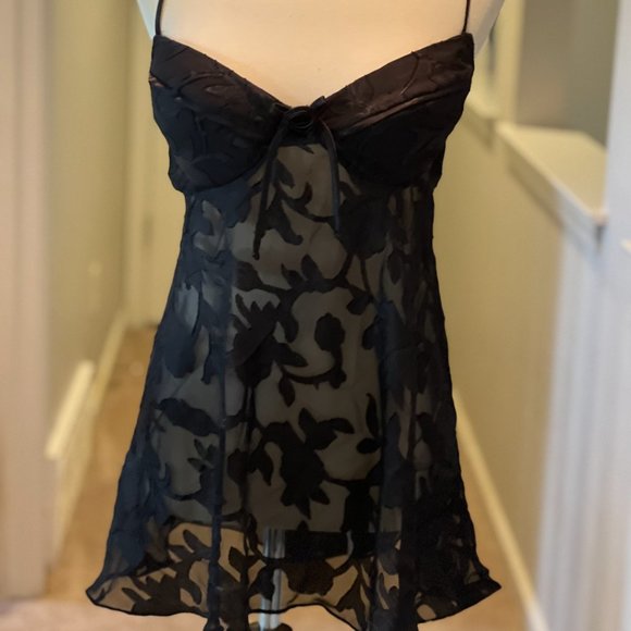 Y2K Black Babydoll Chemise XL Movie Star, Inc - Picture 1 of 4